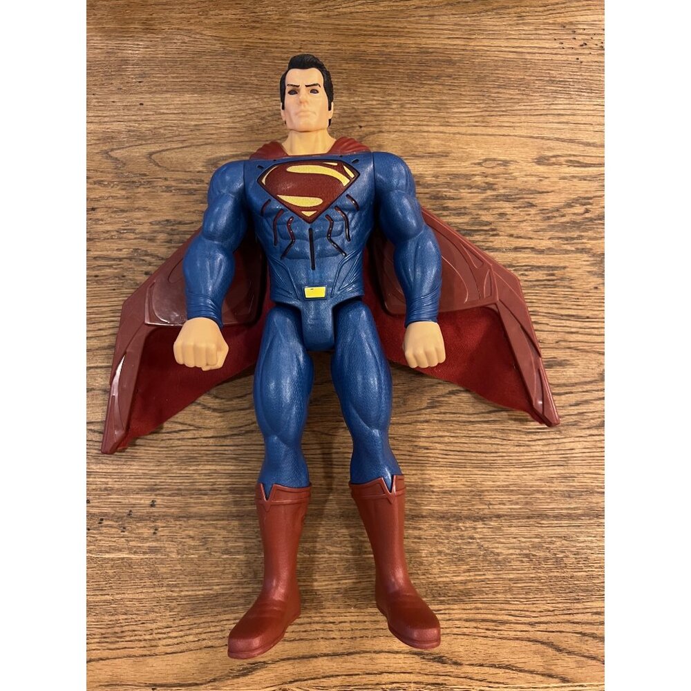 Superman Action Figure With Red Cape & Blue Suit 12" Tall Collectible Toy